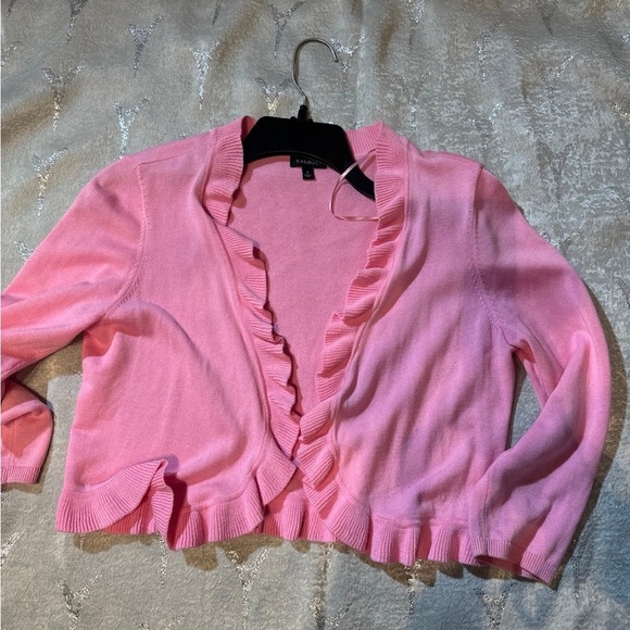Talbots Pink Knit Sweater with Ruffle Trim small - Picture 4 of 4
